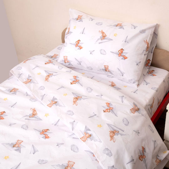 Viopros Set Baby Sheets Cradle Cotton Huck White 80x100cm 2 Pieces