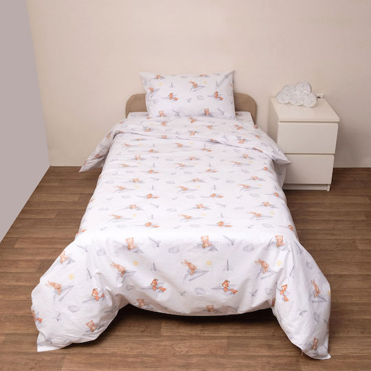 Viopros Set Baby Sheets Crib Cotton Huck White 120x160cm 3 Pieces