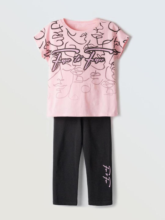 Kinder-Set mit Leggings Sommer 2Stück Pink
