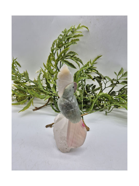 Handmade Carved Decorative Parrot With Natural Semi-Precious Stones