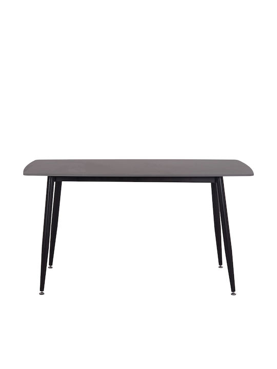 Raven Table Dining Room with Ceramic Surface Anthracite Marble-black 140x80x74cm