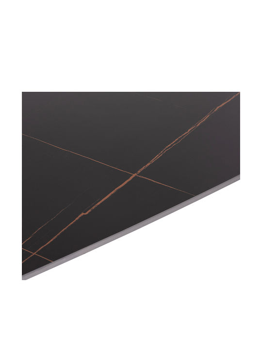 Raven Table Dining Room with Ceramic Surface Anthracite Marble-black 140x80x74cm