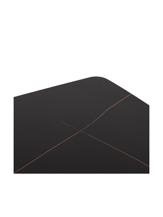 Raven Table Dining Room with Ceramic Surface Anthracite Marble-black 140x80x74cm