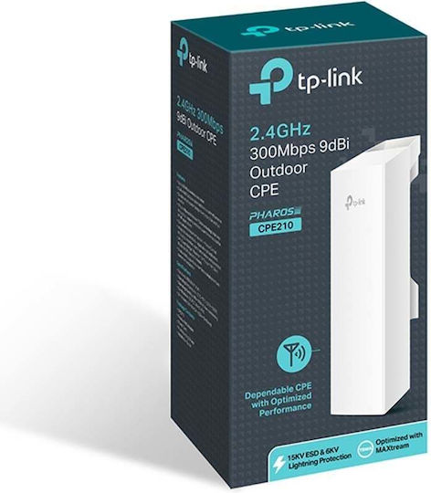 TP-LINK CPE210 v3.20 Access Point Wi‑Fi 4 Single Band (2.4GHz) για Εξωτερική Τοποθέτηση