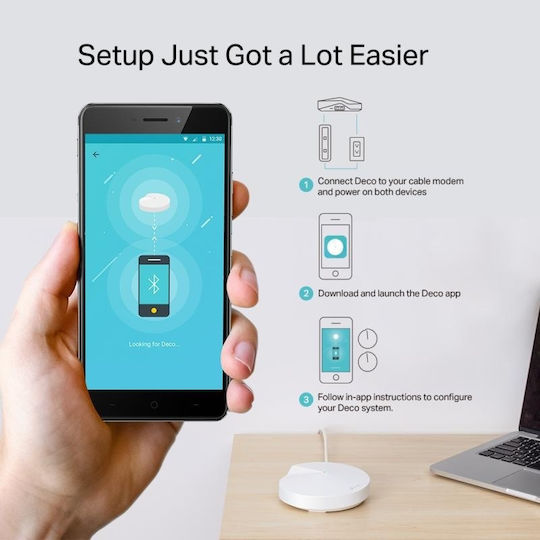 TP-LINK Deco M5 v1 WiFi Mesh Network Access Point Wi‑Fi 5 Dual Band (2.4 & 5GHz) σε Διπλό Kit