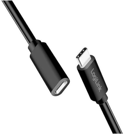 Logilink Power Data Cable Smartphone Usb 2.0 Usb Type-c F To Usb Type-c M 1m Pd 100w 2x Shielded Plastic Black "cu0210" Green Stamp 0.08 Lei