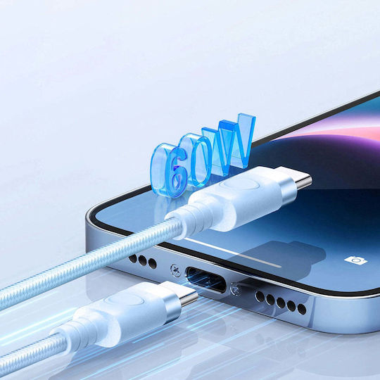 Orico USB 2.0 Cable USB-C Male - USB-C 60W PD Blue 1m