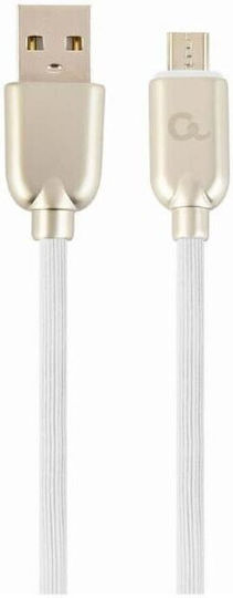 Cablexpert Braided USB 2.0 spre micro USB Cablu Alb 1m (CC-USB2R-AMMBM-1M-W) 1buc