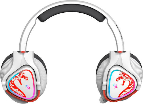 A4Tech Bloody MR720 Naraka Ασύρματο Over Ear Gaming Headset με σύνδεση 3.5mm / Bluetooth / USB Λευκό