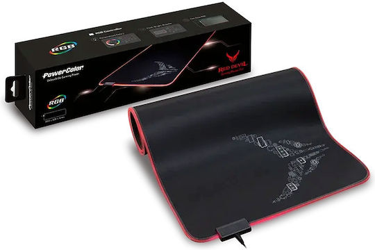 PowerColor Red Devil RGB Гейминг Мишка Пад XXL 900мм с RGB Осветление Червен MPDR-1000