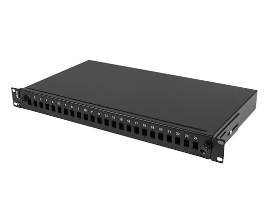Lanberg Οπτικό Patch Panel για Rack 1U 19" Μαύρο