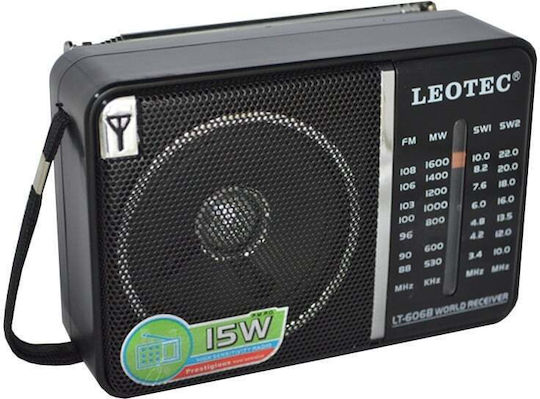 Leotec LT-606B Φορητό Ραδιόφωνο Ρεύματος / Μπαταρίας Μαύρο