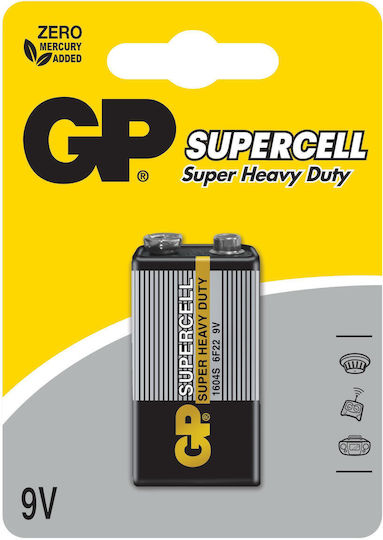 GP Batteries Supercell Μπαταρία Zinc 9V 1τμχ