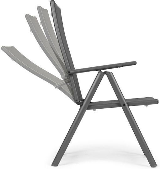 Scaun de exterior Metalic Gri 4buc 70x57x106cm