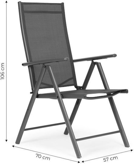 Scaun de exterior Metalic Gri 4buc 70x57x106cm