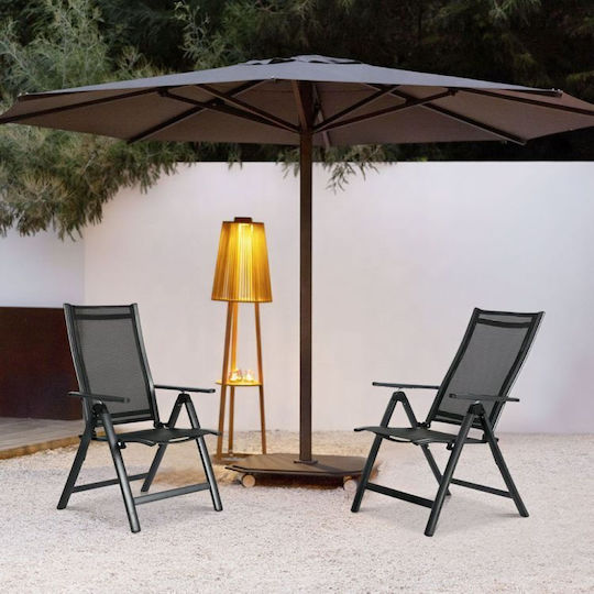 Scaun de exterior Metalic Gri 4buc 70x57x106cm