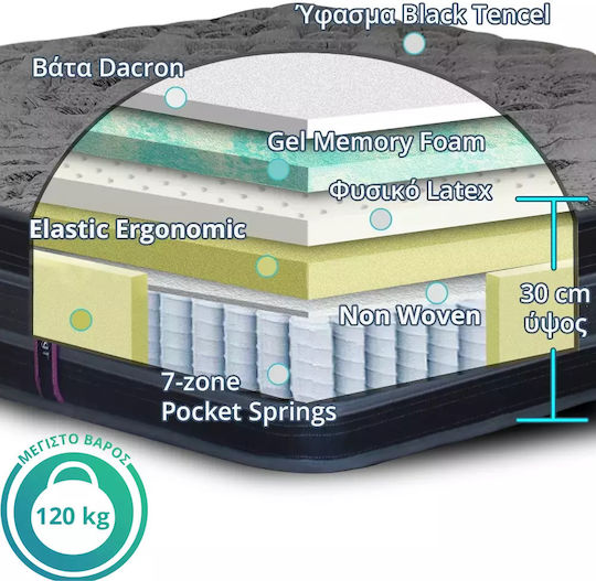 Ypnos Gel Memory Doppel Ergonomisch Matratze Latex 140x200cm