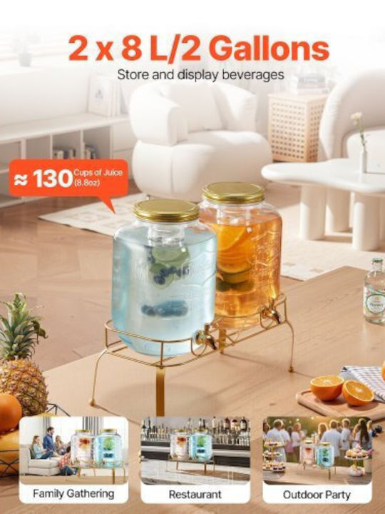 Vevor Double Beverage Dispenser 2x8L 2 Pieces