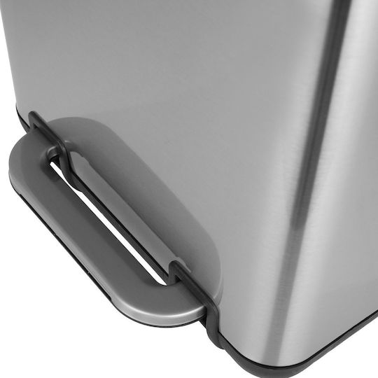 Estia Cubic Inox Badezimmer Mülleimer Sanftes Schließen 6Es Silber