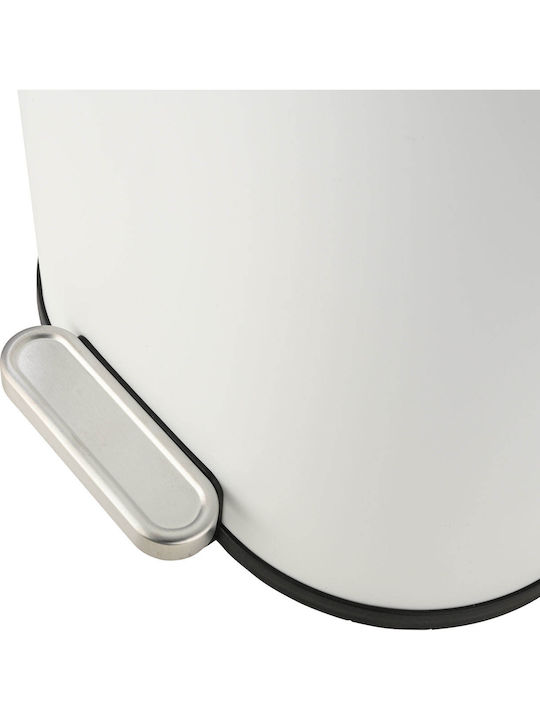 Estia Bathroom Trash Can Ovoid Soft Close 6L White