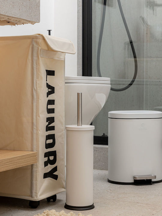 Estia Bathroom Trash Can Ovoid Soft Close 6L White