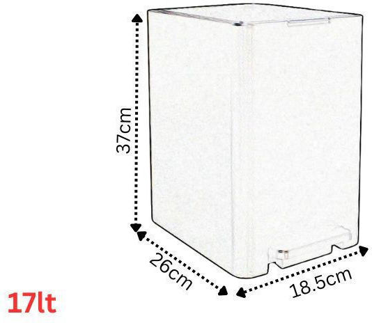 Viomes 186.6 Πλαστικό Καλαθάκι Μπάνιου Soft Close 10lt Γκρι