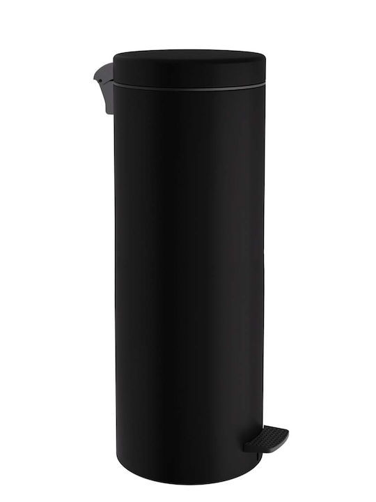 Pam & Co Metallic Bathroom Basket Soft Close 16lt Black Matt Black Mat