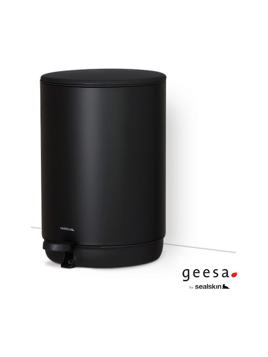 Geesa 800063-400 Metallic Bathroom Basket Soft Close 5lt Black