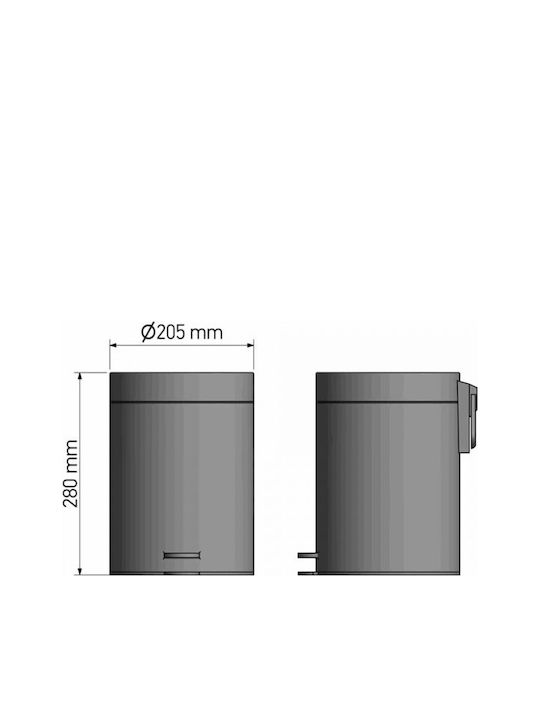 Sanco M90-90680 90680-M90 Inox Bathroom Basket Soft Close 5lt Silver