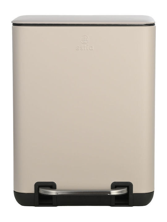 Estia Bathroom Trash Can Cubic Soft Close 6L Taupe