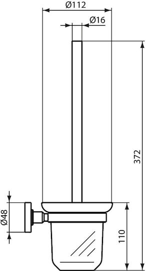 Ideal Standard Iom A9119XG Glas Badezimmer Toilettenbürste Schwarz