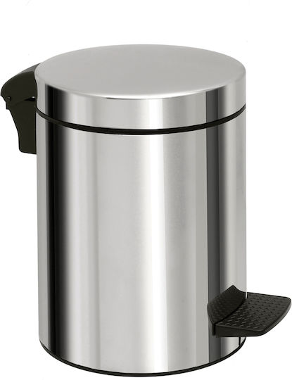 Pam & Co Inox Καλαθάκι Μπάνιου Soft Close 5lt Ασημί