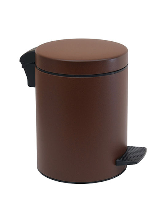 Pam & Co Metallic Bathroom Basket Soft Close 5lt Brown
