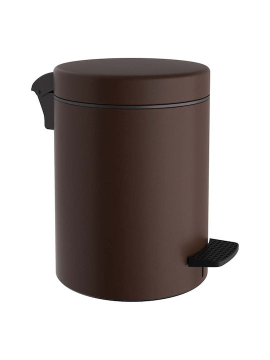 Pam & Co Metallic Bathroom Basket Soft Close 5lt Brown