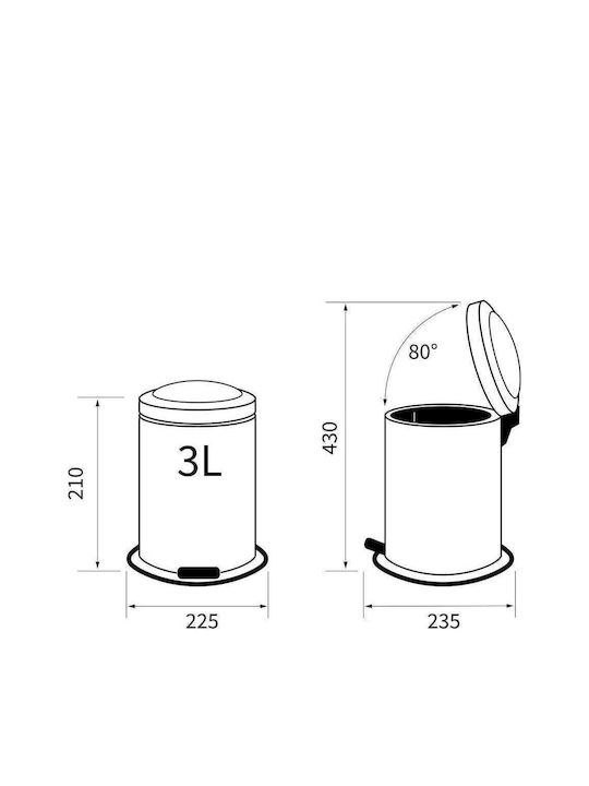 Sealskin Acero 361732414 Inox Банята на Кошче 3лт Сив