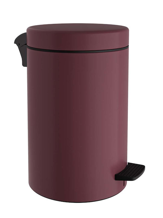 Pam & Co Metallic Bathroom Basket Soft Close 12lt Red