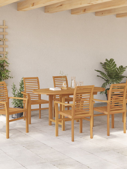 Garten- und Outdoor-Möbelsets Typsatz Speisesaal 7 Stück Braune