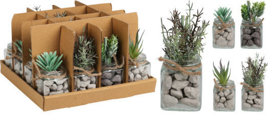 Artificial Plant in Small Pot Transparent 14cm Koopman