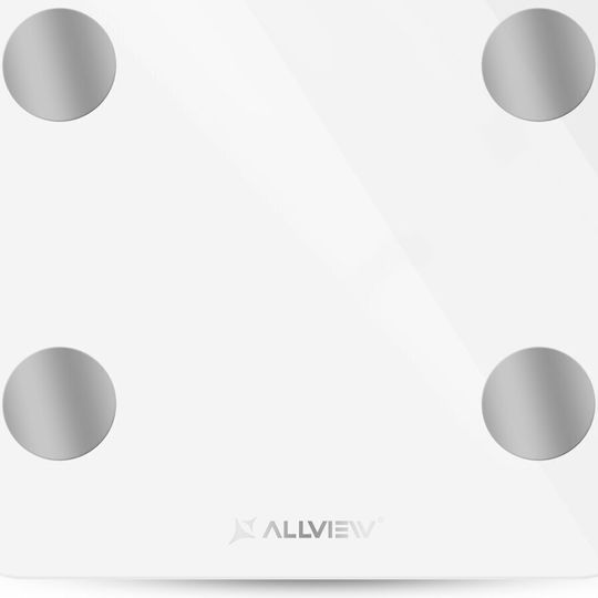 Allview Smart Cantar De Baie Cu Analizator De Grăsime Corporală Și Bluetooth Albă