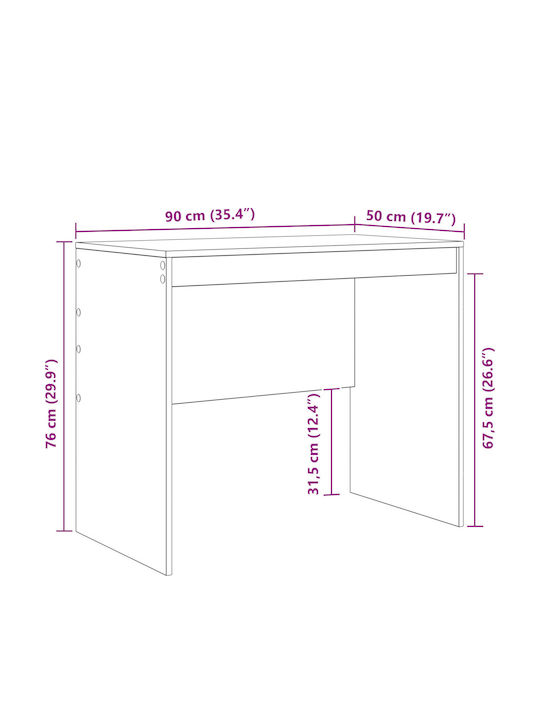 Computer Büro Holz White 90x50x76cm