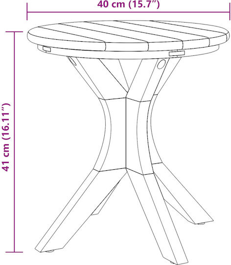 Garten- und Terrassentisch für Kleine Außenbereiche aus Teak Braun 40x41x41cm