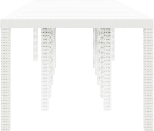 Masa pentru spații exterioare Ratan Alb 350x100x73buc