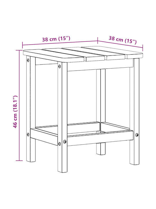 Sitting Room Outdoor Free Standing Plastic Table Navy Blue 38x38x46cm