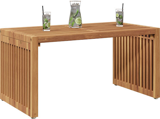 Sitting Room Table for Small Outdoor Spaces from Teak Brown 70x37.5x35.5cm