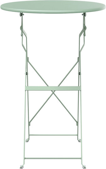 Sitting Room Outdoor Foldable Metal Table Light Mint 50x50x71cm