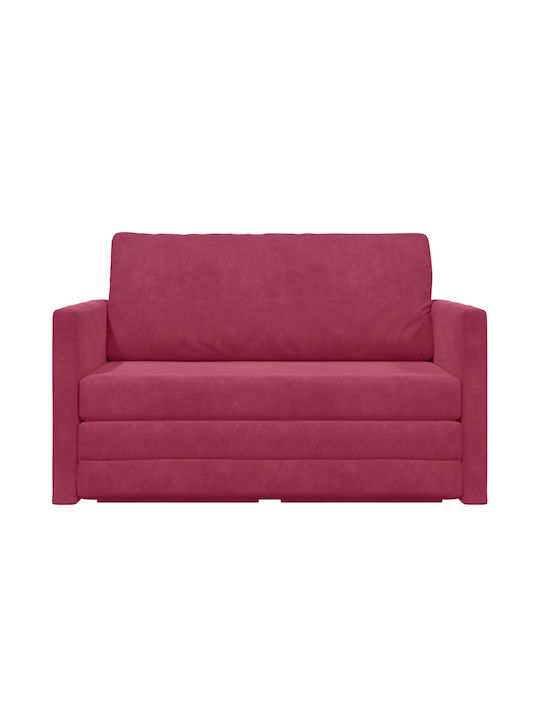Doppelsitzer Sofa Bett Samt Rote 124x204x61cm