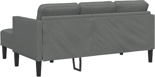Corner Couch Dark Gray with Decorative Pillows 173x131x67 cm