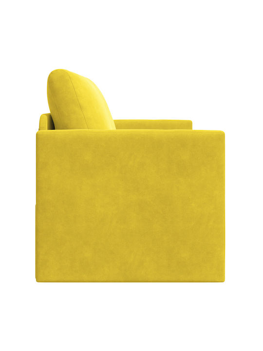 vidaXL Two-Seater Couch Bed Velvet Yellow 124x204x61 cm