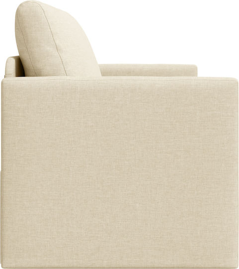Two-Seater Couch Bed Cream 124x71x78 cm