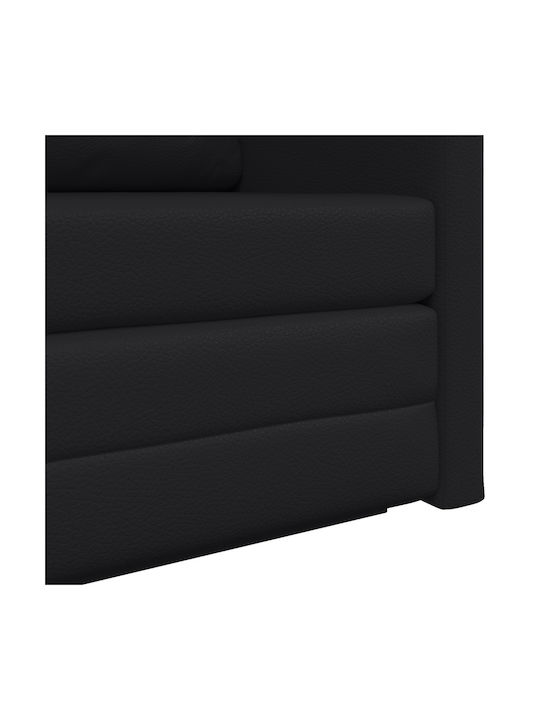 Canapea Cu Două Locuri Pat Negru 124x71x78cm
